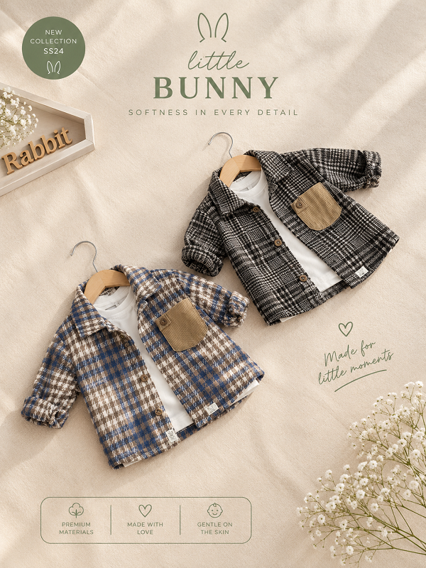 Little Bunny Autumn Collection پیراهن تک جیب ( 4 ماه تا 3 سال) - Image 1